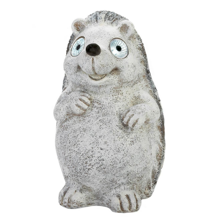 Woodland Owl and Hedgehog Indoor Outdoor Solar Garden Yard Statues