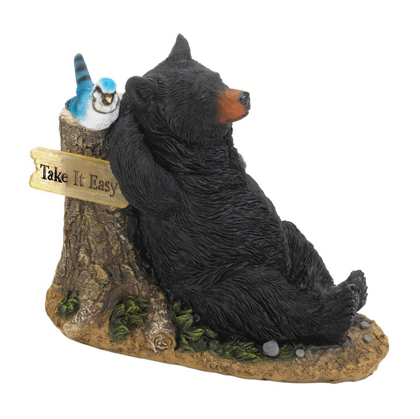 Woodland Wonderland Black Bear Indoor Outdoor Solar Garden Yard Statues