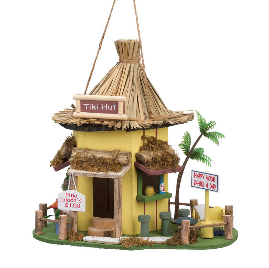 Island Inspired Tiki Hut Birdhouse